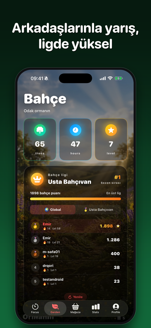 Bahçe Ligi ve liderlik tablosu